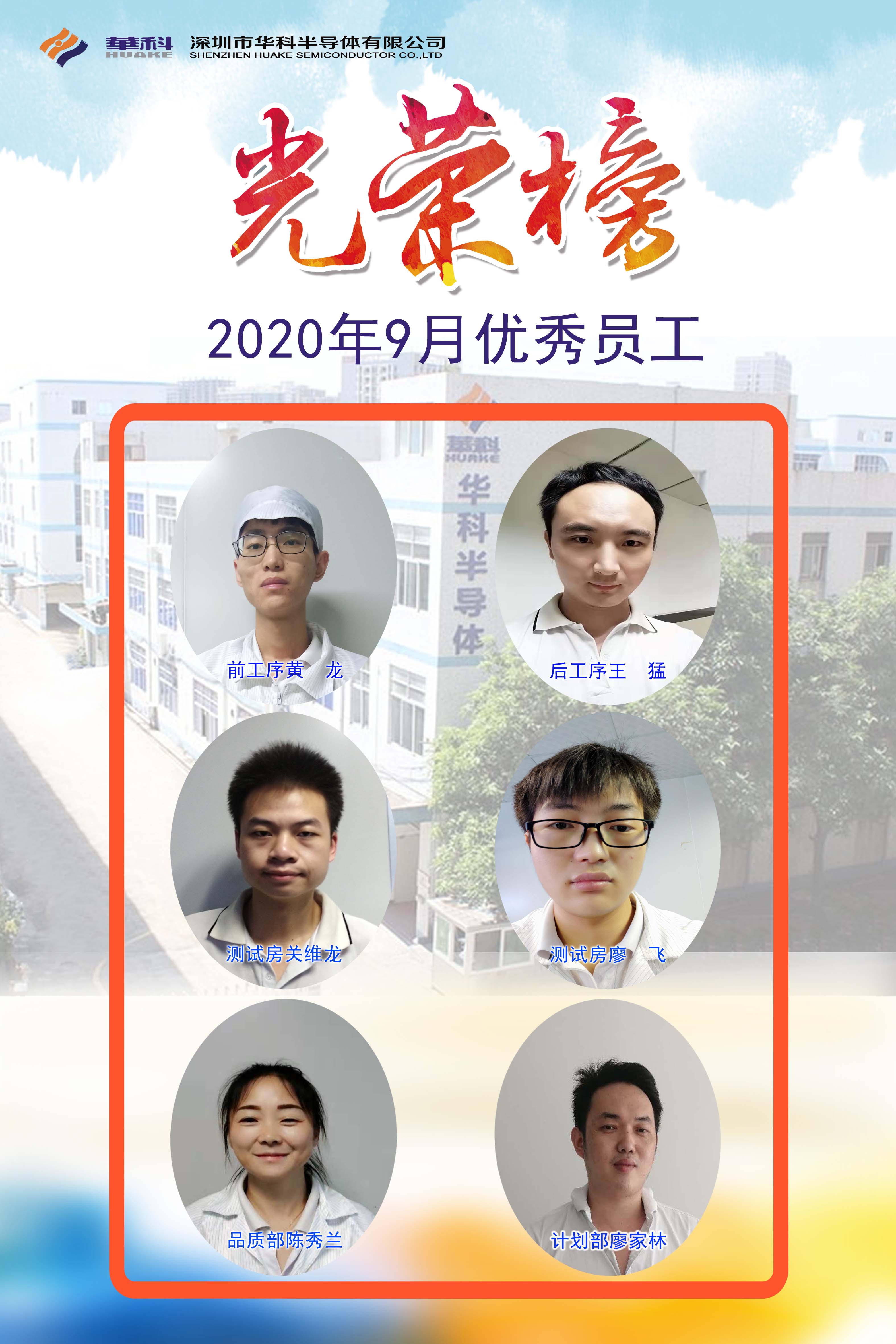 2020年优异员工-深圳市华科半导体有限公司--华科、半导体、三极管、肖特基二极管、MOS管